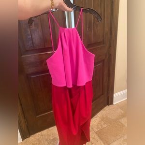 BETSY & ADAM orange and pink knee high dress- size 6. Brand new, never worn.